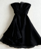 Cute A Line Strapless Satin Chiffon Short Homecoming Dress 18th Birthday Outfits HZ1024
