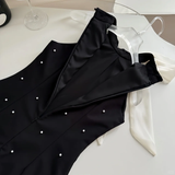 Sweet 18th Black A Line Halter Satin Beads Short Homecoming Dress Birthday Outfits HZ1024