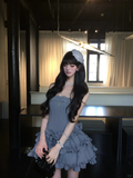 Gray 17th Ball Gown Strapless Satin Short Homecoming Dress Birthday Outfits HZ1024