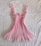 Pretty A Line Spaghetti Straps Pink Chiffon Short Homecoming Dress 18th Birthday Outfits HZ1024