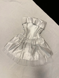 Pretty A Line Strapless Satin Tulle Short Homecoming Dress 16th Birthday Outfits HZ1024