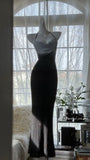 Unique Mermaid Halter Satin Beads Backless Long Prom Dresses Formal Dress HZ1024