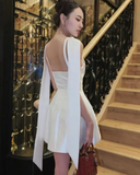 Simple A Line Scoop Neckline Short Birthday Dress Black Homecoming Dresses HZ1024