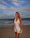 Sexy A Line Halter Satin Short Homecoming Dress 19th Birthday Outfits HZ1024