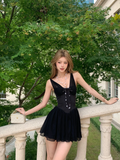 Classy A Line V Neck Black Satin Chiffon Short Homecoming Dress 20th Birthday Outfits HZ1024