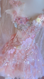 Gorgeous A Line Chiffon Tulle Sequin Beads Flower Short Homecoming Dress 18th Birthday Outfits HZ1024