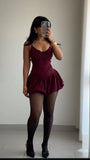 Elegant A Line Spaghetti Straps Satin Short Homecoming Dress 20th Birthday Outfits HZ1024