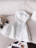 Cute A Line Spaghetti Straps Short Birthday Dress White Homecoming Dresses HZ1024