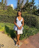 Elegant A Line Spaghetti Straps V Neck Satin Short Homecoming Dress 19th Birthday Outfits HZ1024