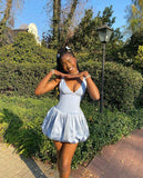 Elegant A Line Spaghetti Straps V Neck Satin Short Homecoming Dress 19th Birthday Outfits HZ1024