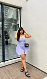 Lilac A Line Strapless Satin Short Homecoming Dress 19th Birthday Outfits HZ1024