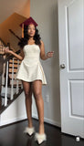 Simple A Line Strapless Satin Short Homecoming Dress 22th Birthday Outfits HZ1024