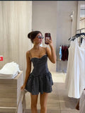 Elegant A Line Spaghetti Straps Satin Polka Dots Short Homecoming Dress 19th Birthday Outfits HZ1024
