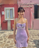 Pretty A Line Spaghetti Straps Lilac Satin Short Homecoming Dress 19th Birthday Outfits HZ1024