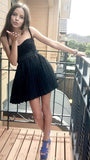 Cute A Line Spaghetti Straps Black Satin Short Homecoming Dress 16th Birthday Outfits HZ1024