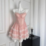 Sweet 16th A Line Spaghetti Straps Tulle Lace Short Homecoming Dress Birthday Outfits HZ1024