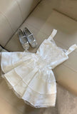 Cute A Line Square Satin Lace Tiered Short Homecoming Dress 18th Birthday Outfits HZ1024