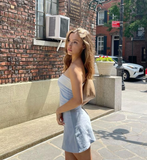 Unique A Line Strapless Satin Short Homecoming Dress 19th Birthday Outfits HZ1024