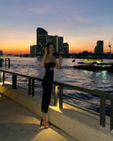 Chic Mermaid Black Spaghetti Straps Satin Long Prom Dresses Formal Dress HZ1024