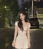 Bodycon Elegant A Line Off The Shoulder Satin Mini Short Homecoming Dress 20th Birthday Outfits HZ1024