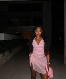 Chic A Line Halter Chiffon Short Homecoming Dress 22th Birthday Outfits HZ1024