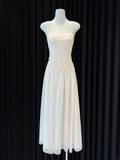 Pretty A Line Spaghetti Straps Satin Lace Long Prom Dresses Formal Dress HZ1024