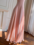 Pretty A Line Spaghetti Straps Satin Chiffon Long Prom Dresses Formal Dress HZ1024