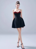 Elegant A Line Spaghetti Straps Satin 18th Birthday Dress Short Homecoming Dresses HZ1024