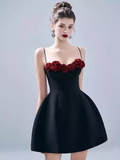 Elegant A Line Spaghetti Straps Satin 18th Birthday Dress Short Homecoming Dresses HZ1024