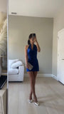 Simple Mermaid Halter Satin Short Homecoming Dress 19th Birthday Outfits HZ1024