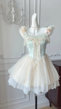 Cute A Line Square Satin Chiffon Flowers Short Homecoming Dress 16th Birthday Outfits HZ1024