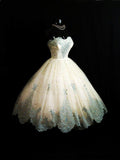 Chic Ball Gown Strapless Tulle Lace Short Homecoming Dress 17th Birthday Outfits HZ1024