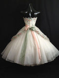 Vintage Ball Gown Strapless Tulle Applique Short Homecoming Dress 19th Birthday Outfits HZ1024