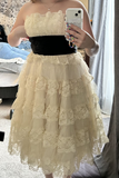 Sweet 16th Ball Gown Strapless Lace Short Homecoming Dress Birthday Outfits HZ1024