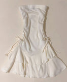 Elegant A Line Strapless Satin Layer Short Homecoming Dress 20th Birthday Outfits HZ1024