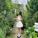 Cute Halter A Line Satin Short Homecoming Dress 17th Birthday Outfits HZ1024