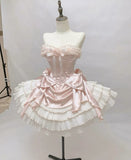 Sweet 16th Pink Sweetheart Satin Layer Short Homecoming Dress Birthday Outfits HZ1024