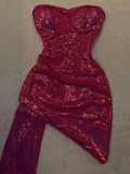 Sparkly Mermaid Sweetheart Sequin Short Homecoming Dress 22th Birthday Outfits HZ1024