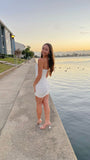 Charming Sheath Mermaid Strapless Satin Pleated Short Homecoming Dress 22th Birthday Outfits HZ1024
