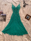 Pretty A Line Spaghetti Straps Chiffon Sequin Long Prom Dress,Formal Dress HZ1024