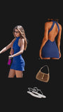 Chic Mermaid Halter Satin Backless Short Homecoming Dress 20th Birthday Outfits HZ1024