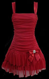 Pretty A Line Red Square Satin Tulle Short Homecoming Dress 18th Birthday Outfits HZ1024