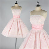 Sweet Pink Ball Gown Strapless Satin Lace Short Homecoming Dress 16th Birthday Outfits HZ1024