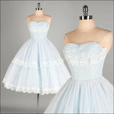 Princess Ball Gown Strapless Tulle Lace Short Homecoming Dress 17th Birthday Outfits HZ1024