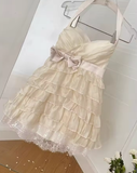 Cute A Line Halter Layer Chiffon Lace Short Homecoming Dress 17th Birthday Outfits HZ1024