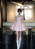 Sweet Pink 16th A Line Spaghetti Straps Satin Short Homecoming Dress Birthday Outfits HZ1024