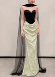 Unique Mermaid Sweetheart Satin Long Prom Dress, Evening Dress HZ1024