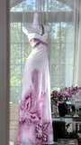 Chic A Line One Shoulder Chiffon Sequin Printed Butterfly Long Prom Dress, Evening Dress HZ1024