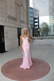 Charming Pink Mermaid Sweetheart Sequin Beaded Long Prom Dress, Evening Dress HZ1024