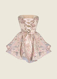 Vintage Ball Gown Strapless Pink Homecoming Dress 18th Birthday Outfits HZ1024